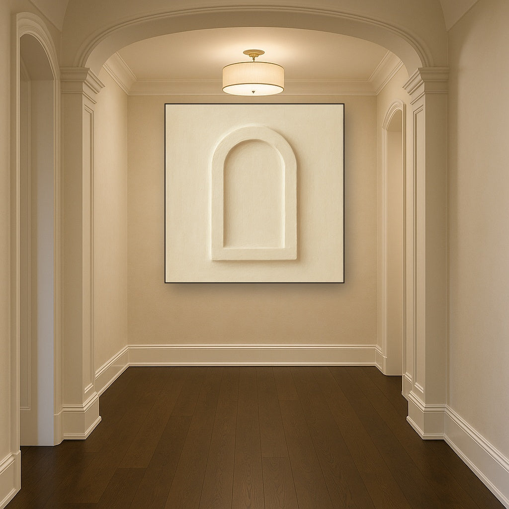 Textured Monolithic Plaster Arch No. 9 - Modern Fine Art Oil Painting - View 5