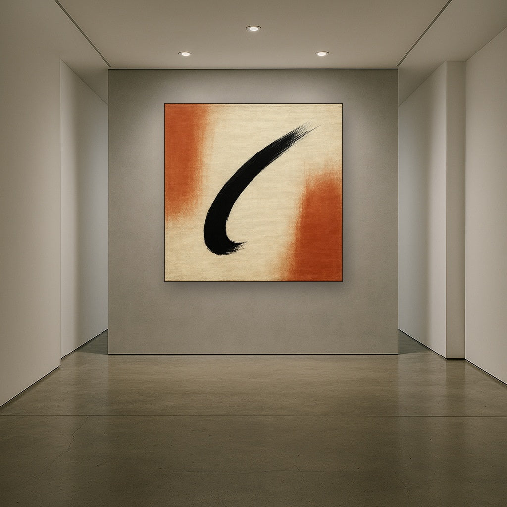 Monochrome Brushstroke Void No. 5 - Modern Fine Art Oil Painting - View 5