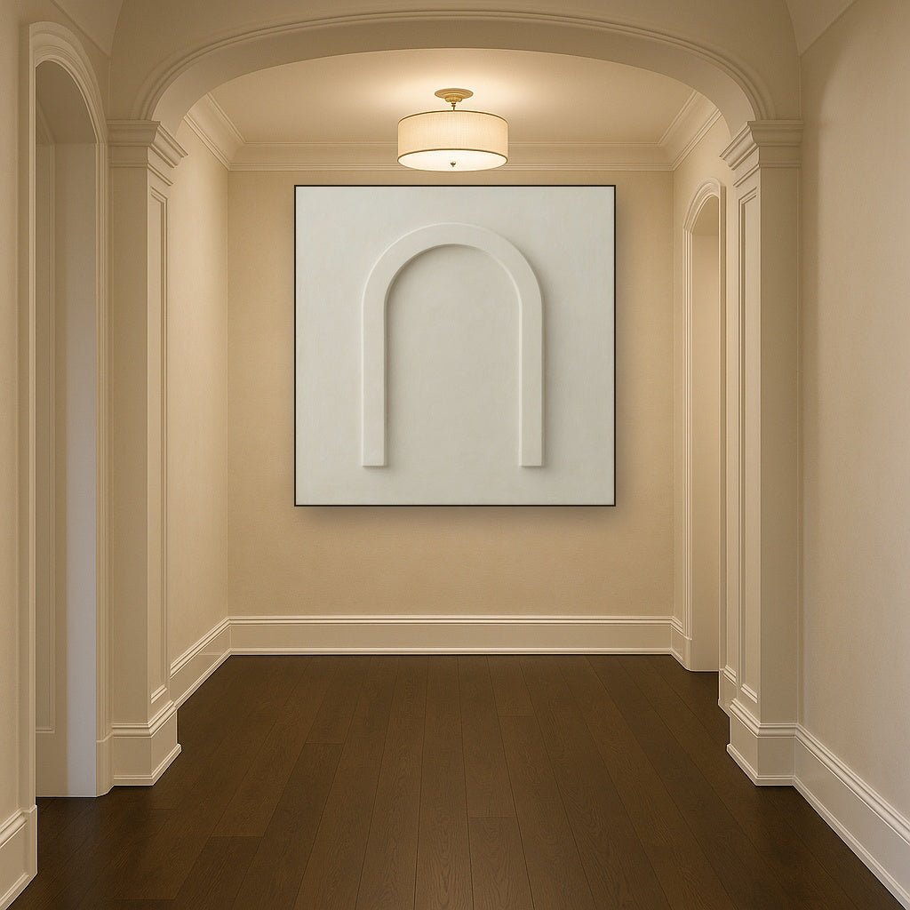 Textured Monolithic Plaster Arch No. 9 - Modern Fine Art Oil Painting - View 5