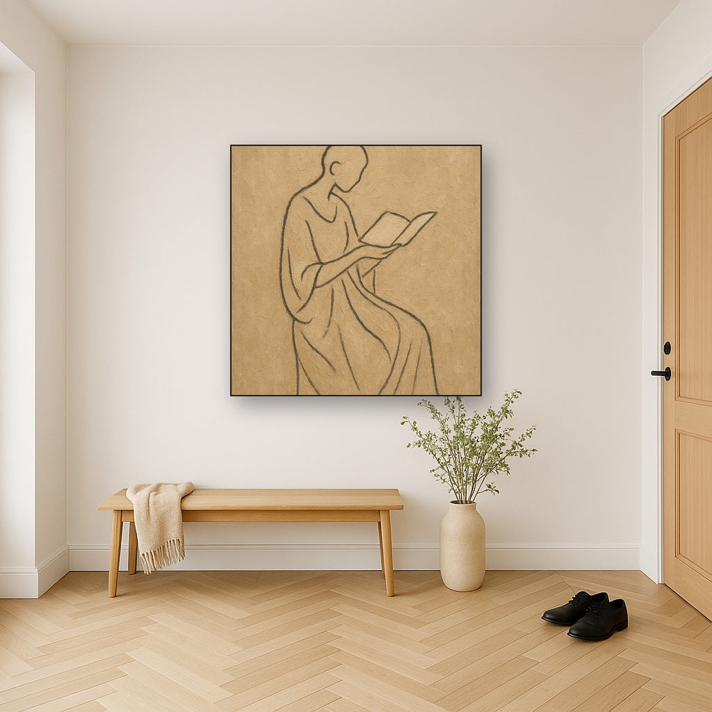 Minimalist Contemplative Silhouette Oil Painting - View 5