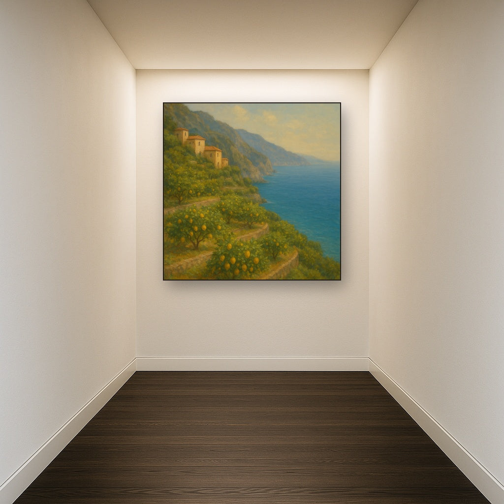 Italian Amalfi Coastline Terraces & Lemon Grove No. 12 Oil Painting - View 5