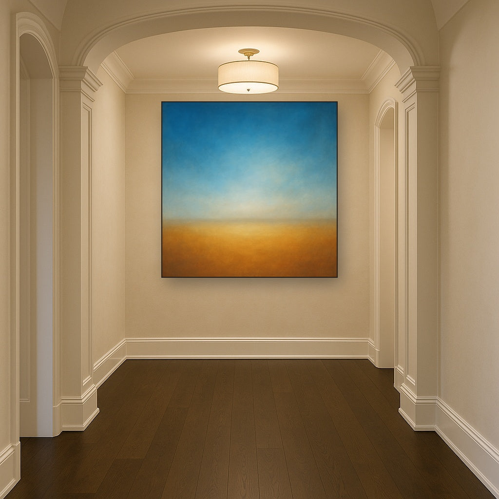 Celestial Azure & Warm Ochre Equilibrium No. 15 Oil Painting - View 5