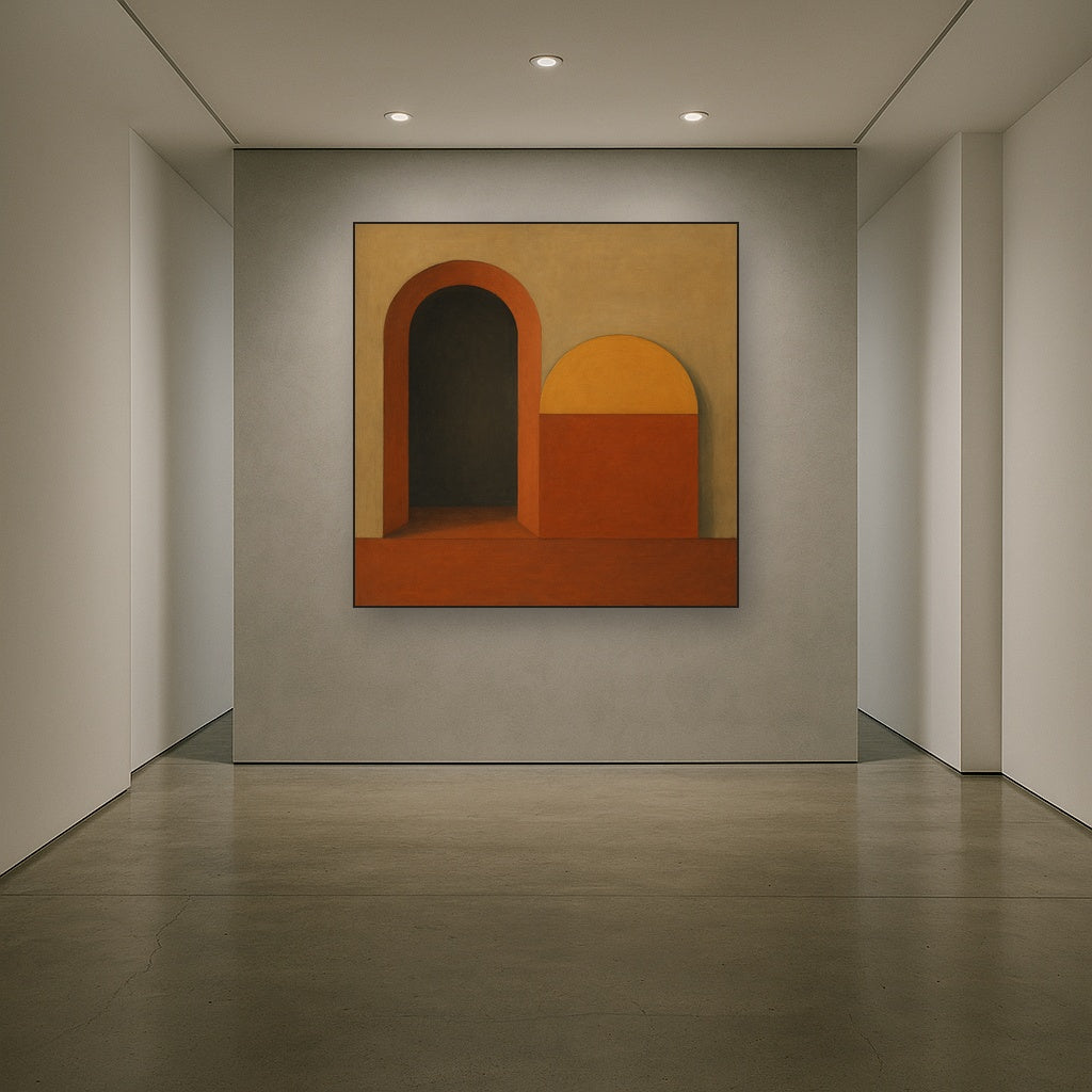 Bauhaus Archway & Terracotta Semicircle Suite No. 6 Fine Art Oil Painting - View 5