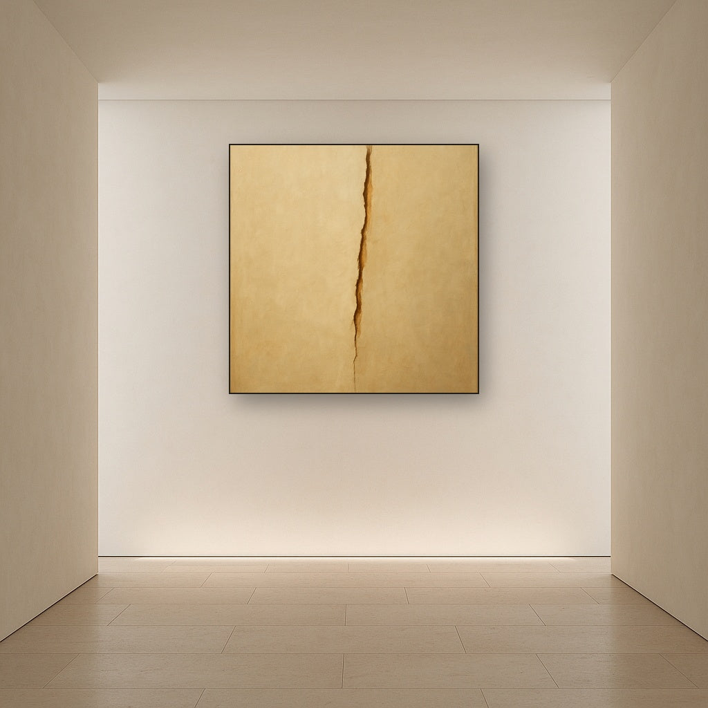 Tactile Stucco & Ochre Rift No. 9 - Modern Fine Art Oil Painting - View 5