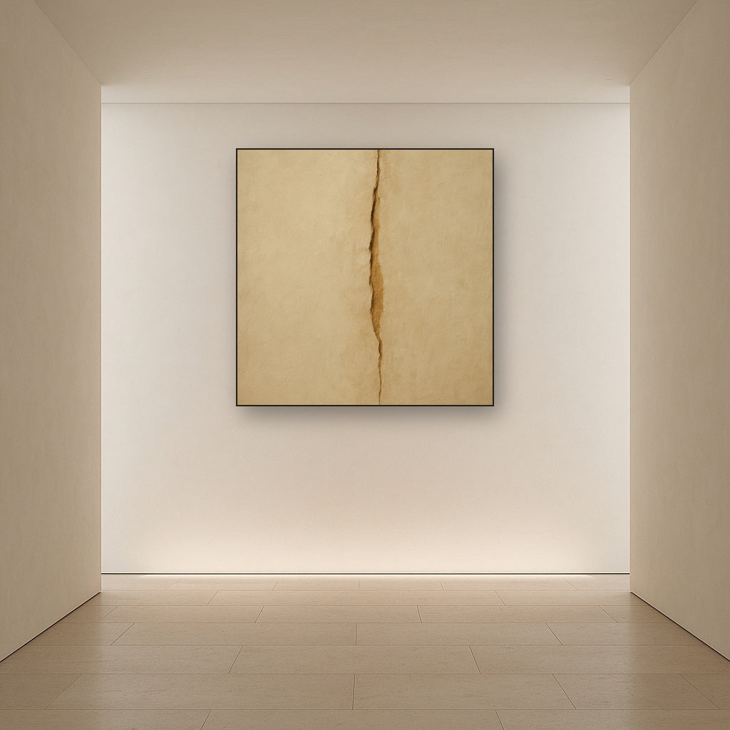 Tactile Stucco & Ochre Rift No. 9 - Modern Fine Art Oil Painting - View 5