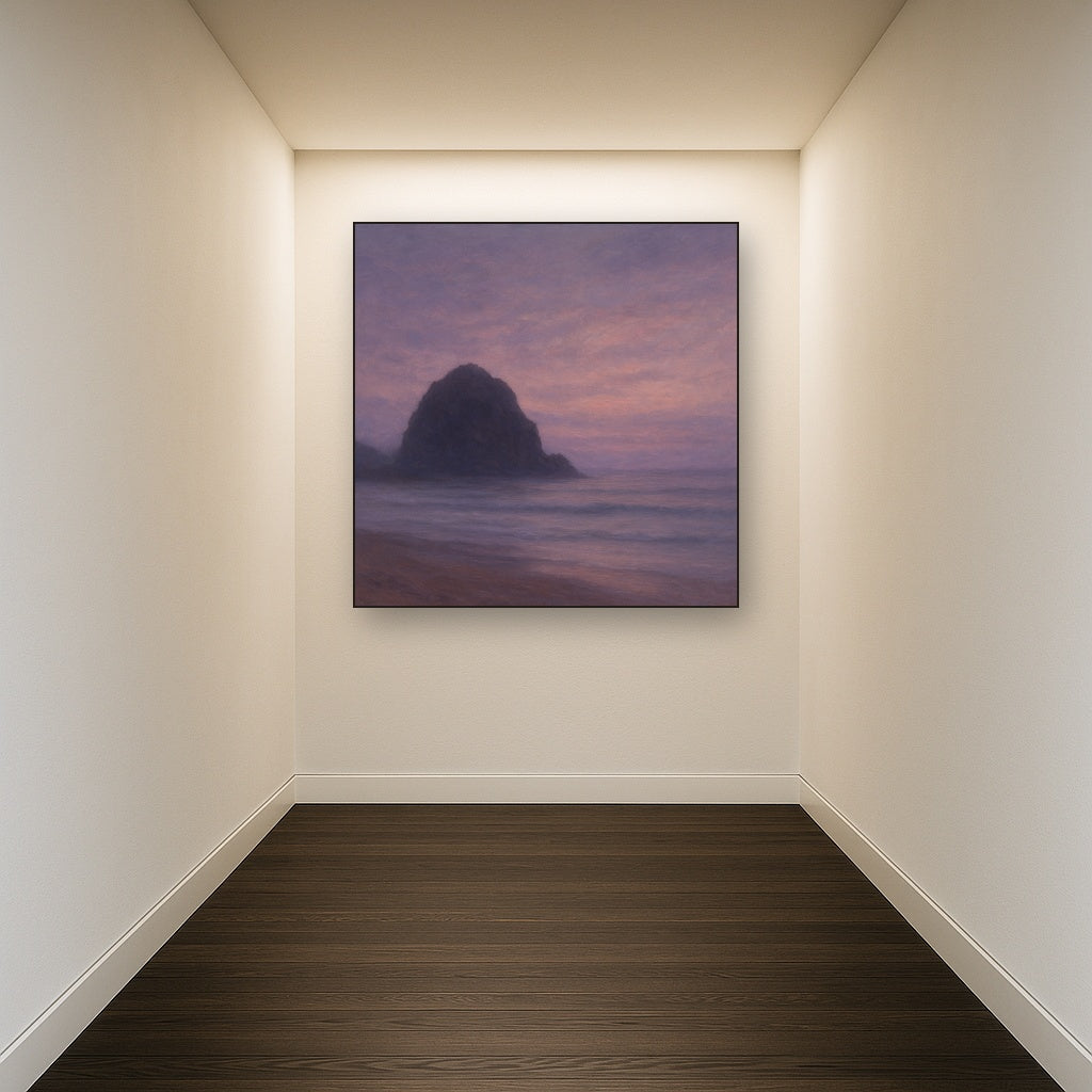 Dusky Twilight Seascape with Lavender Mist No. 9 Fine Art Oil Painting - View 5