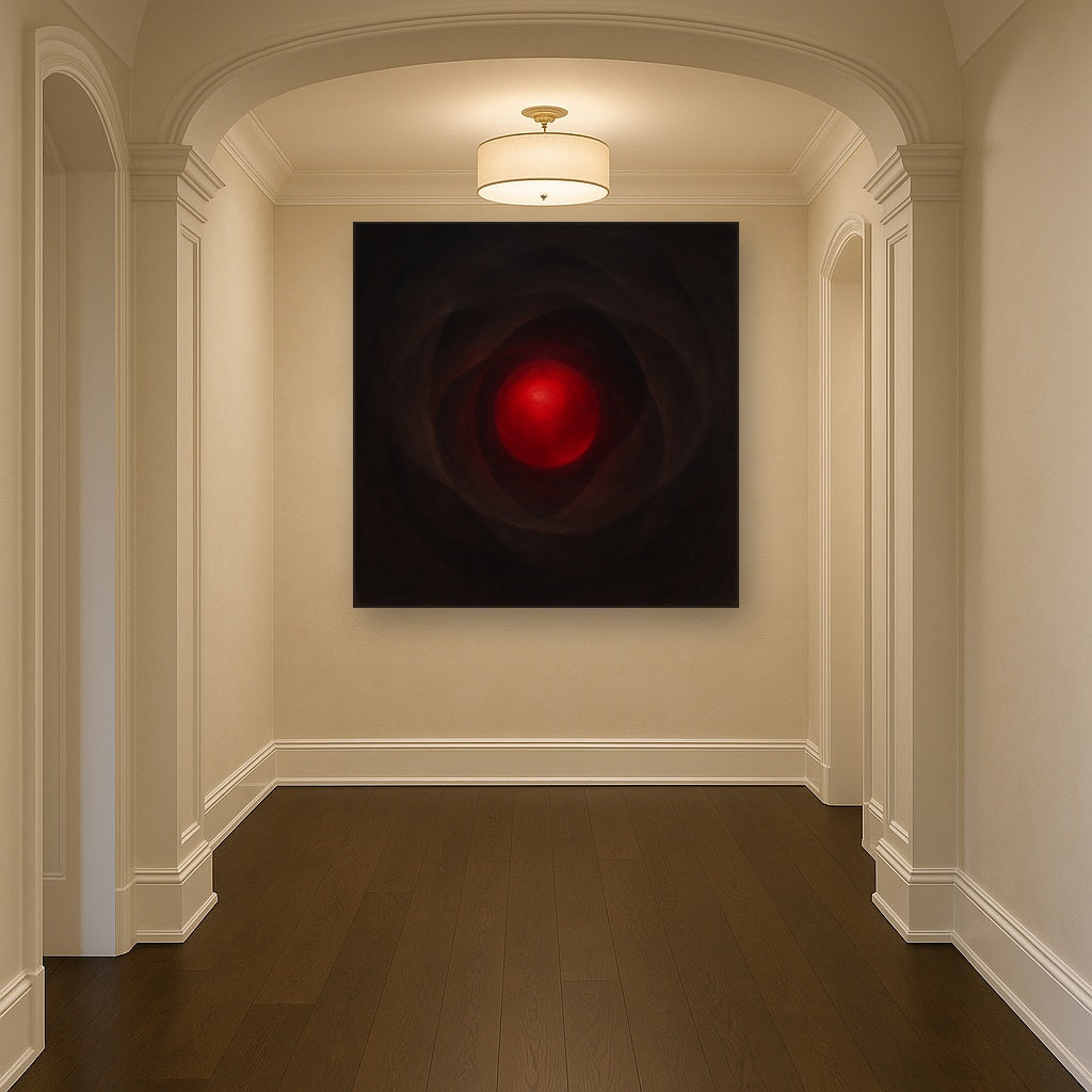 Smoky Ruby & Warm Obsidian Veils No. 14 Oil Painting - View 5