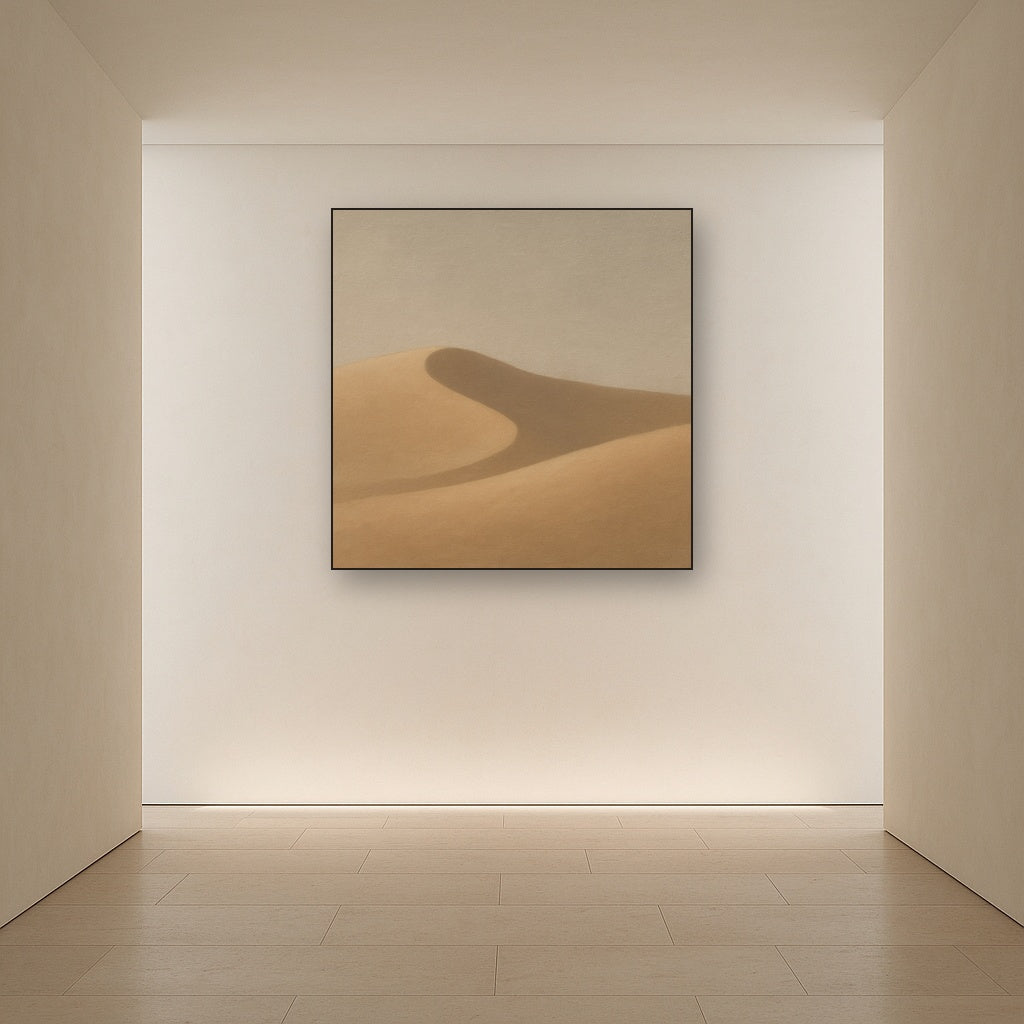 Muted Desert Dune Geometry No. 8 - Modern Fine Art Oil Painting - View 5