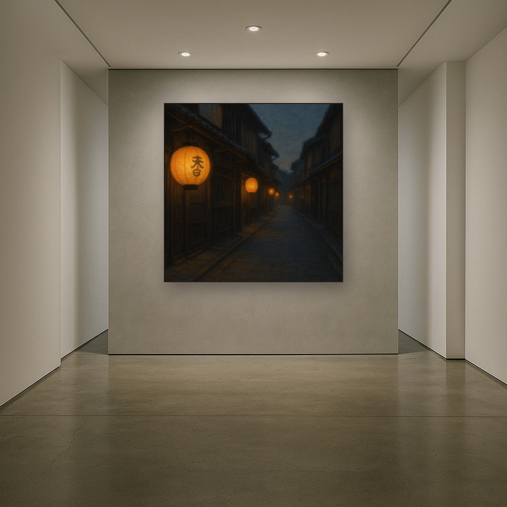 Old Kyoto Gion Alley in Soft Lantern Light No. 15 Oil Painting - View 5