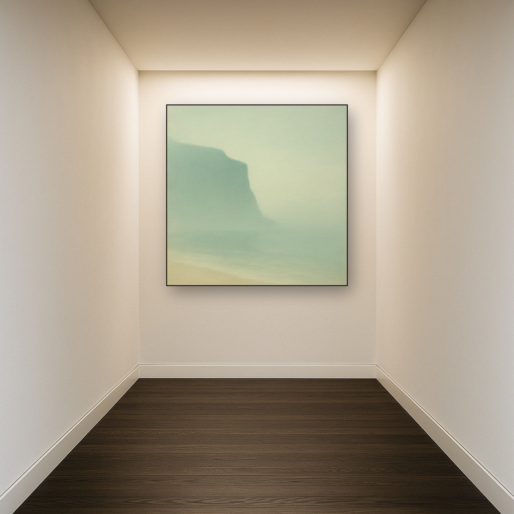 Solitary Headland in Fog No. 9 - Modern Fine Art Oil Painting - View 5