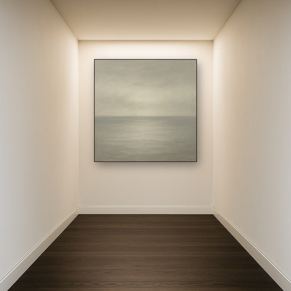 Monochrome Ocean Silence No. 5 - Modern Fine Art Oil Painting - View 5