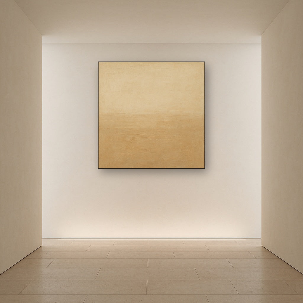 Earthy Raw Linen Texture Field No. 4 - Modern Fine Art Oil Painting - View 5