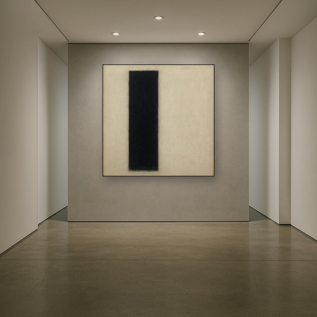 Deep Charcoal & Bone Monolith No. 1 - Modern Fine Art Oil Painting - View 5