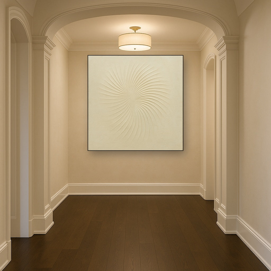 Radial Sunburst Plaster Ridge No. 5 - Modern Fine Art Oil Painting - View 5