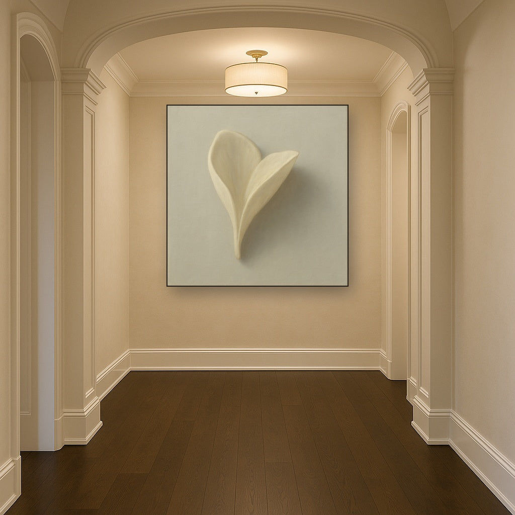 Sculpted Ivory Floral Contour No. 1 - Modern Fine Art Oil Painting - View 5
