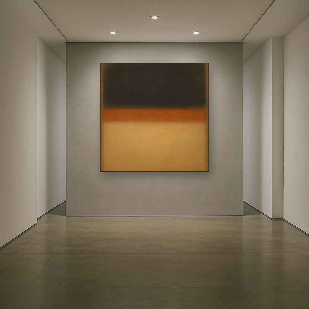 Charcoal Slate & Burnished Copper Horizon No. 6 Oil Painting - View 5