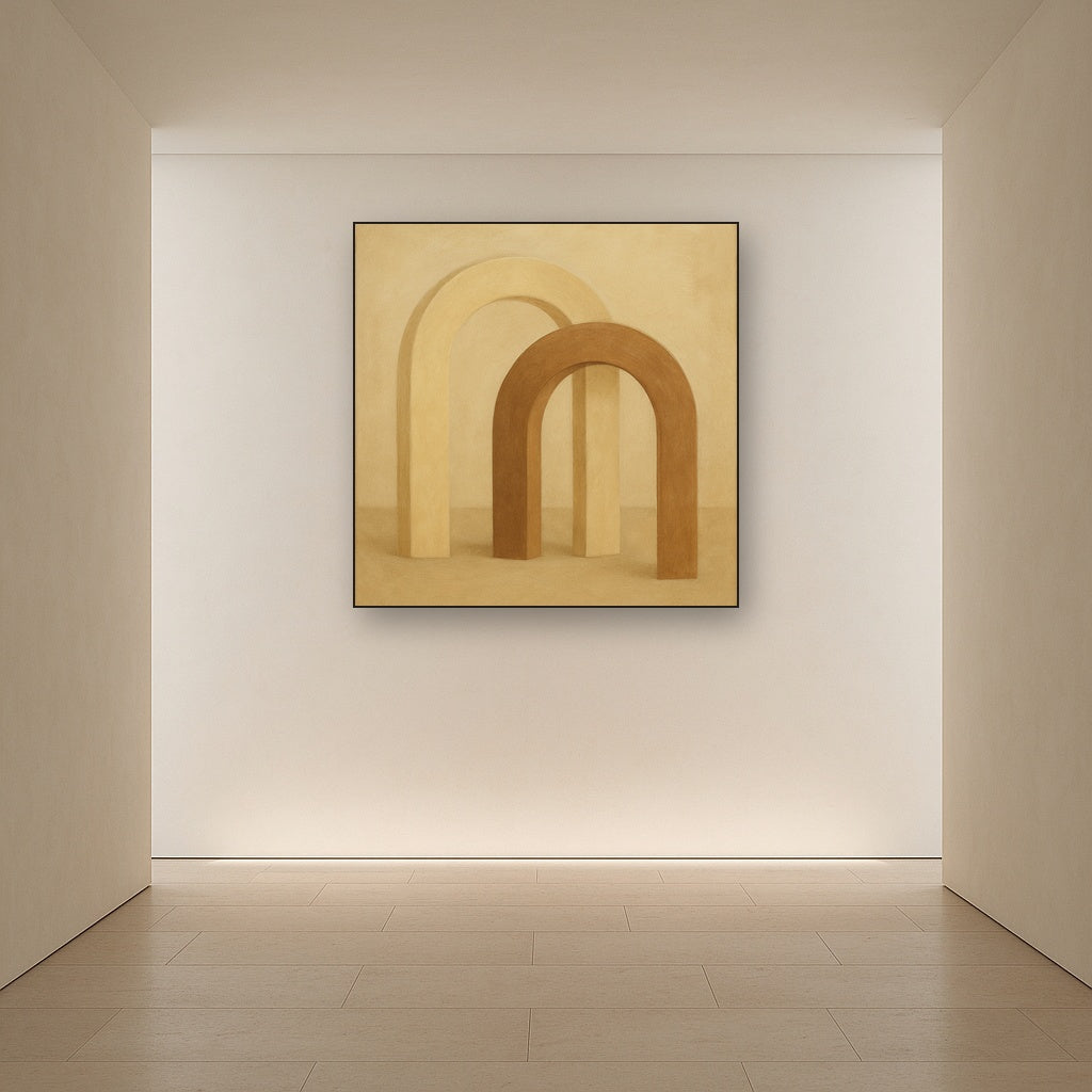 Minimalist Japandi Archways No. 10 - Modern Fine Art Oil Painting - View 5