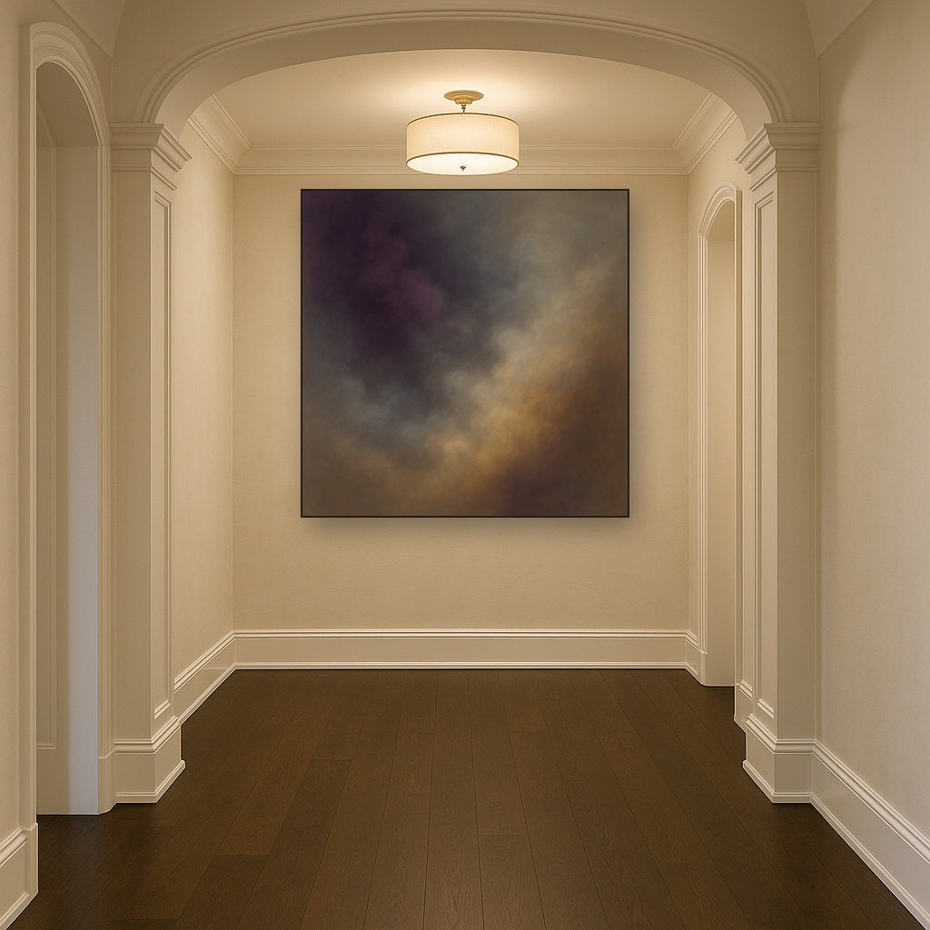 Gilded Plum & Soft Smoke Cloud Harmony No. 14 Oil Painting - View 5