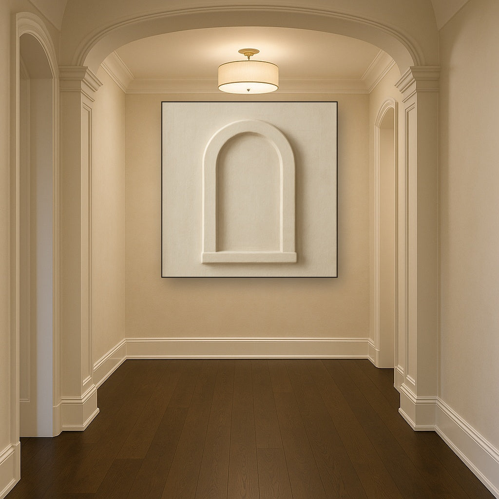 Textured Monolithic Plaster Arch No. 9 - Modern Fine Art Oil Painting - View 5