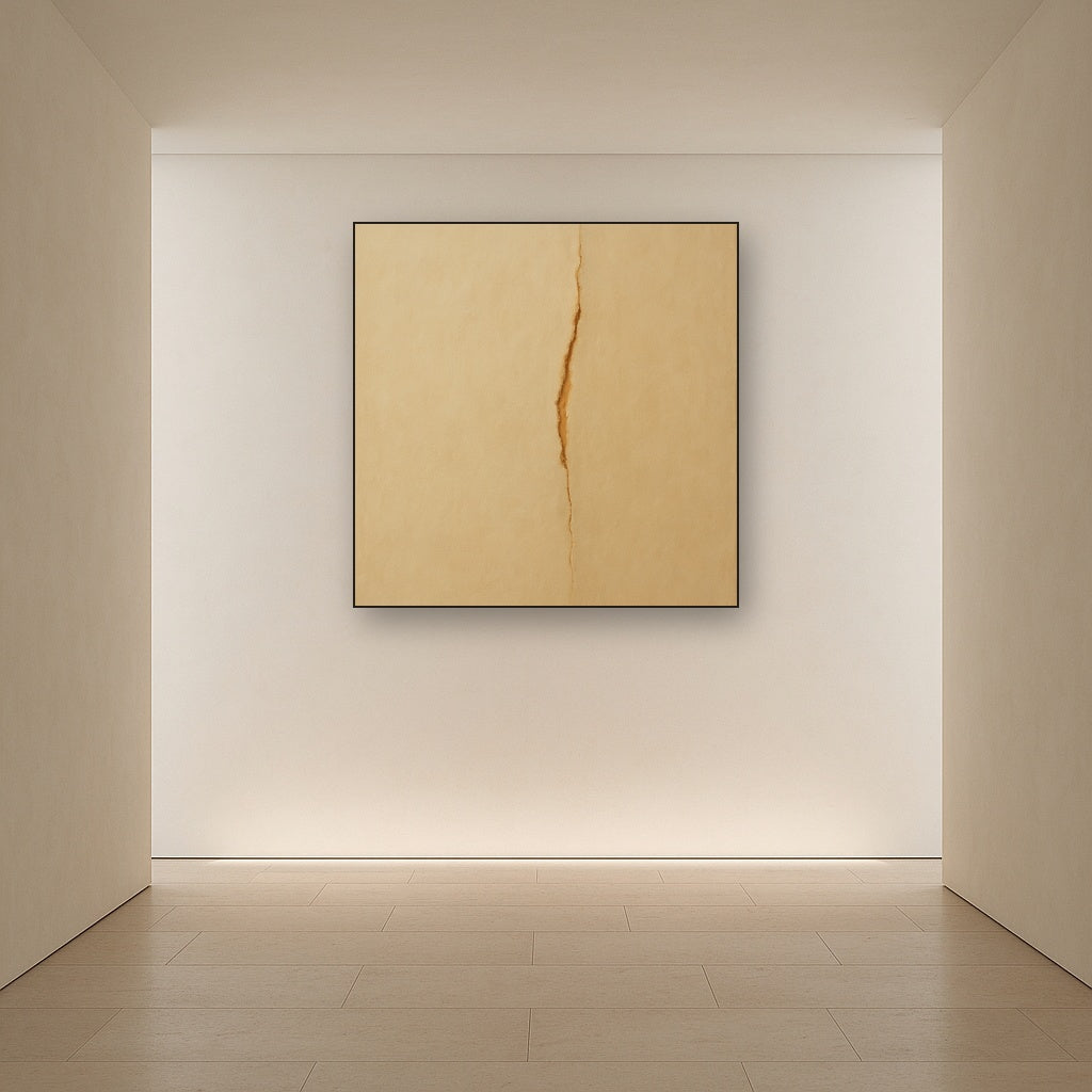 Tactile Stucco & Ochre Rift No. 9 - Modern Fine Art Oil Painting - View 5