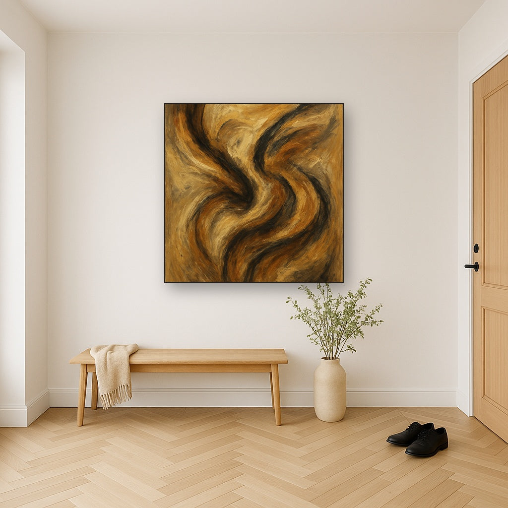 Flowing Gestural Figure in Charcoal Oil Painting - View 5