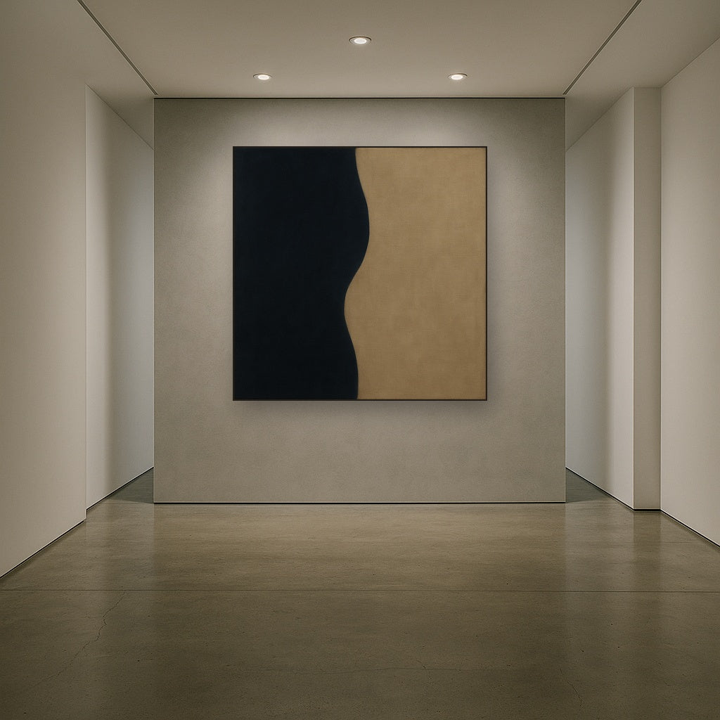 Burnt Umber & Greige Duet No. 7 - Modern Fine Art Oil Painting - View 5