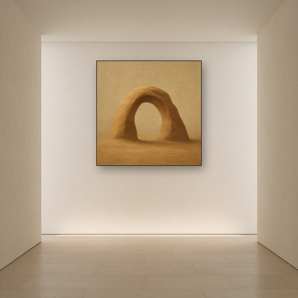 Warm Beige Travertine Arch No. 1 - Modern Fine Art Oil Painting - View 5