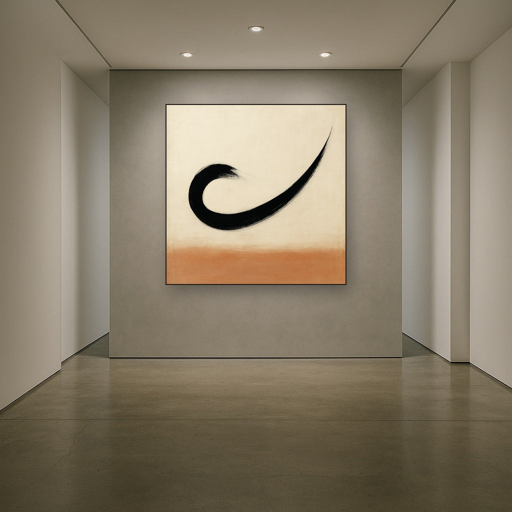 Monochrome Brushstroke Void No. 5 - Modern Fine Art Oil Painting - View 5