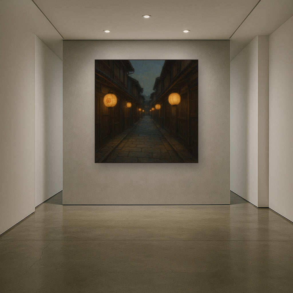 Old Kyoto Gion Alley in Soft Lantern Light No. 19 Oil Painting - View 5