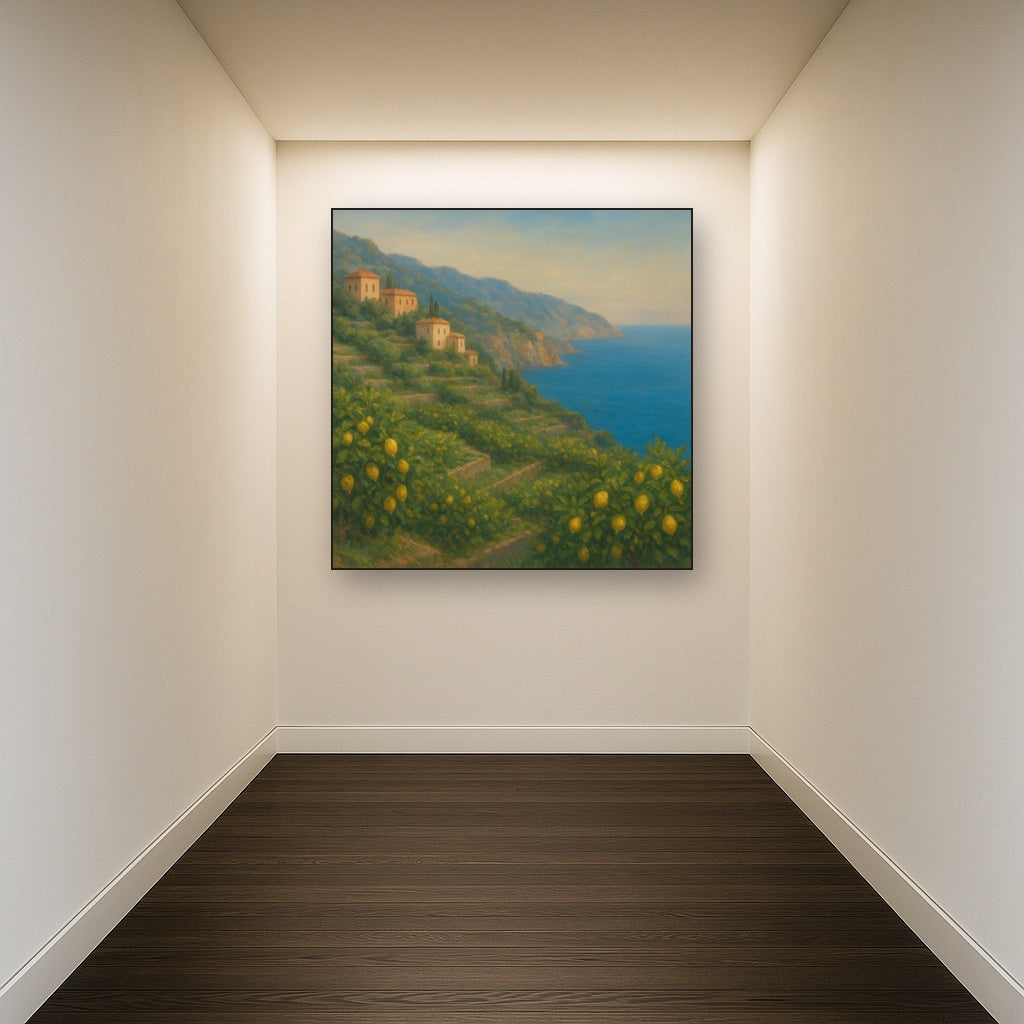 Italian Amalfi Coastline Terraces & Lemon Grove No. 13 Oil Painting - View 5