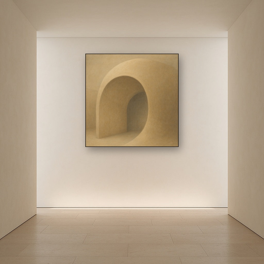 Soft Architectural Curve in Desert Bone No. 16 Oil Painting - View 5
