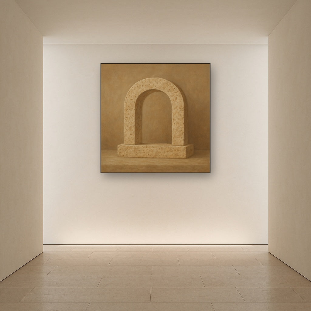 Travertine Stone Arch & Earth Tones No. 4 Oil Painting - View 5