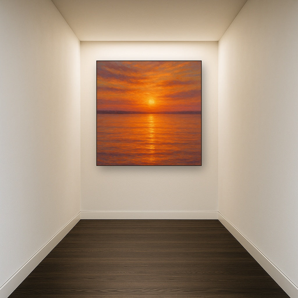 Sunset Glow on Warm Tidal Basin Waters No. 8 Fine Art Oil Painting - View 5