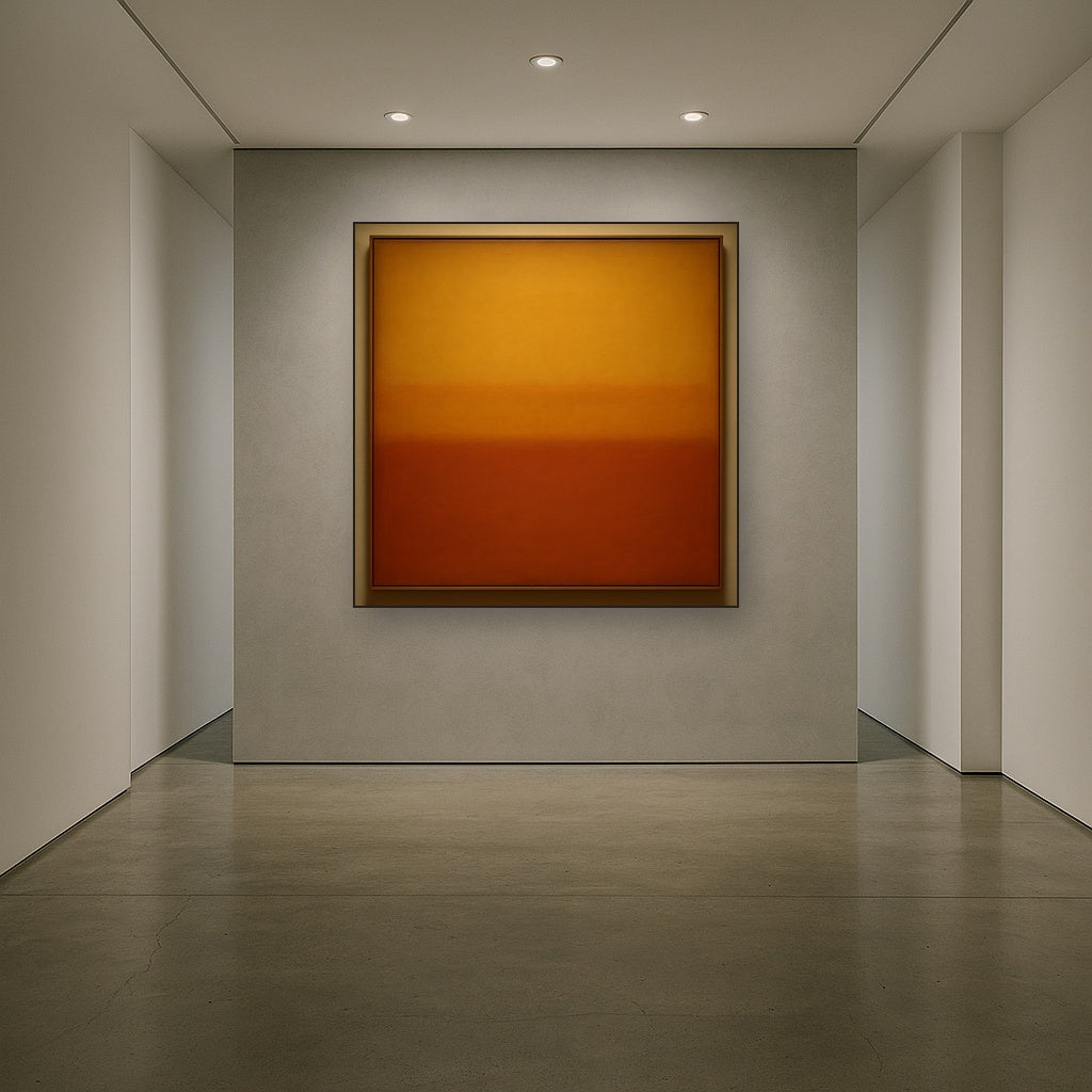 Luminous Ochre & Terracotta Horizon Color Field No. 20 Oil Painting - View 5