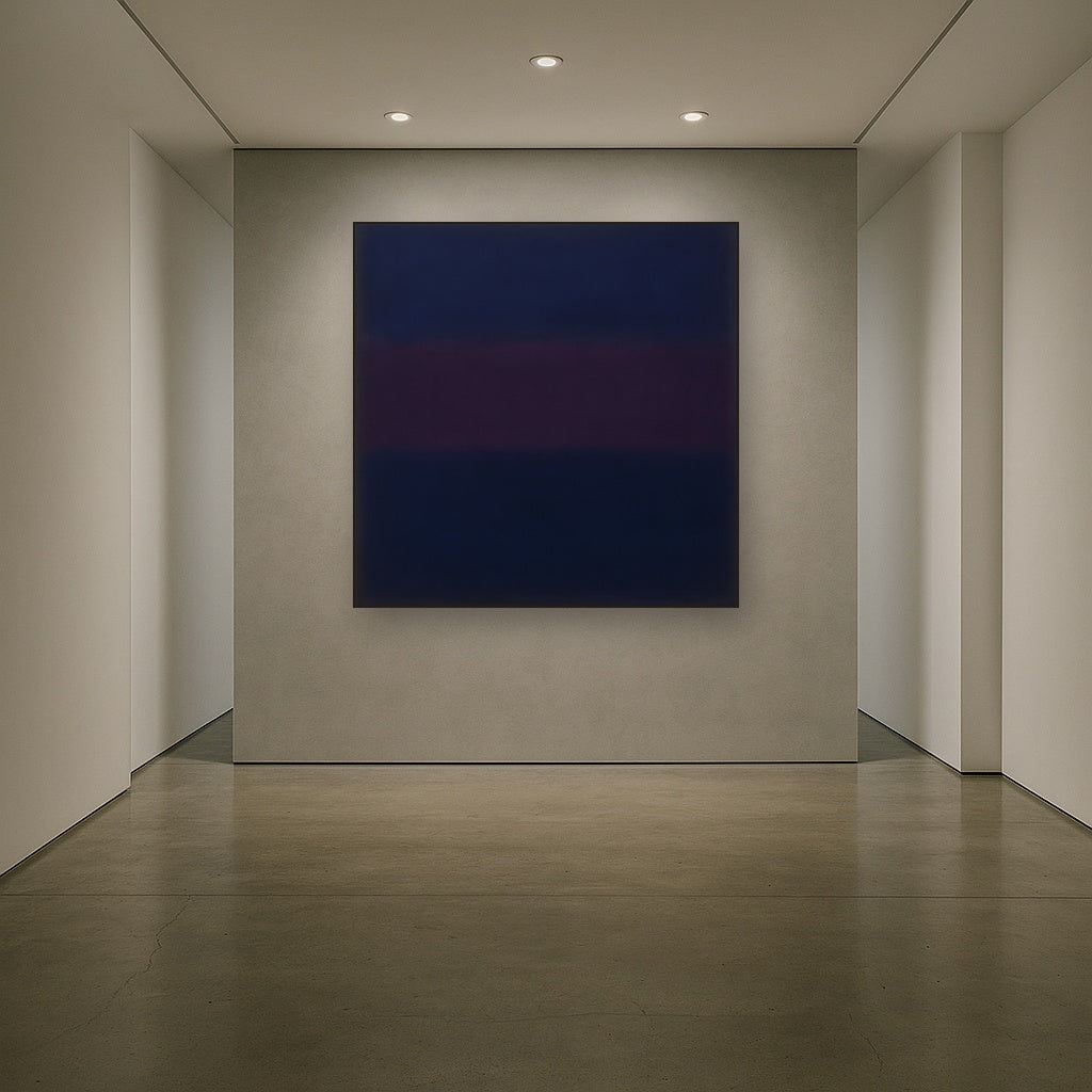 Deep Indigo & Midnight Plum Ambient Field No. 29 Oil Painting - View 5
