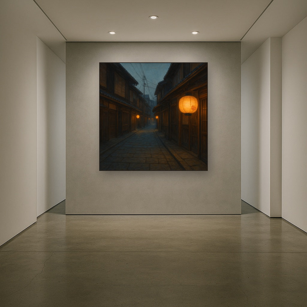 Old Kyoto Gion Alley in Soft Lantern Light No. 7 Oil Painting - View 5