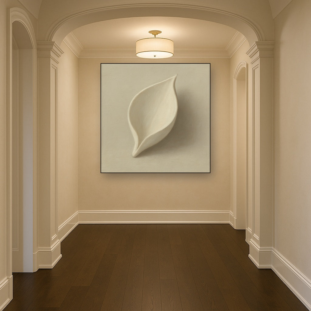 Sculpted Ivory Floral Contour No. 1 - Modern Fine Art Oil Painting - View 5