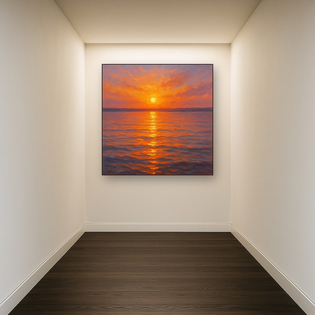 Sunset Glow on Warm Tidal Basin Waters No. 6 Fine Art Oil Painting - View 5
