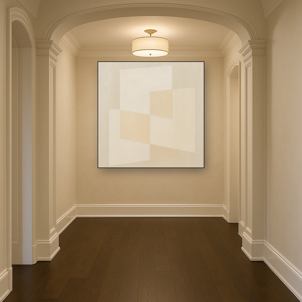 Architectural Stucco Geometry No. 3 - Modern Fine Art Oil Painting - View 5
