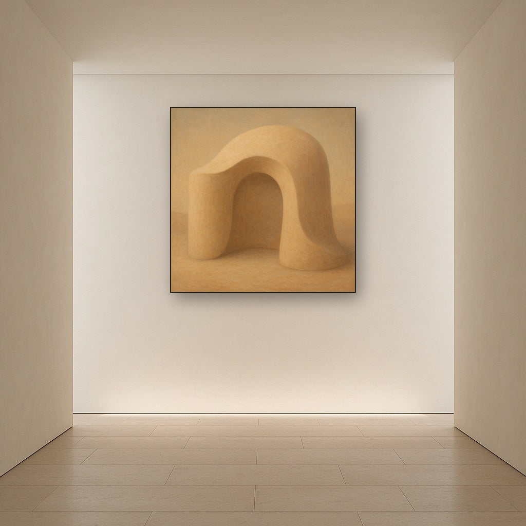 Soft Architectural Curve in Desert Bone No. 11 Oil Painting - View 5