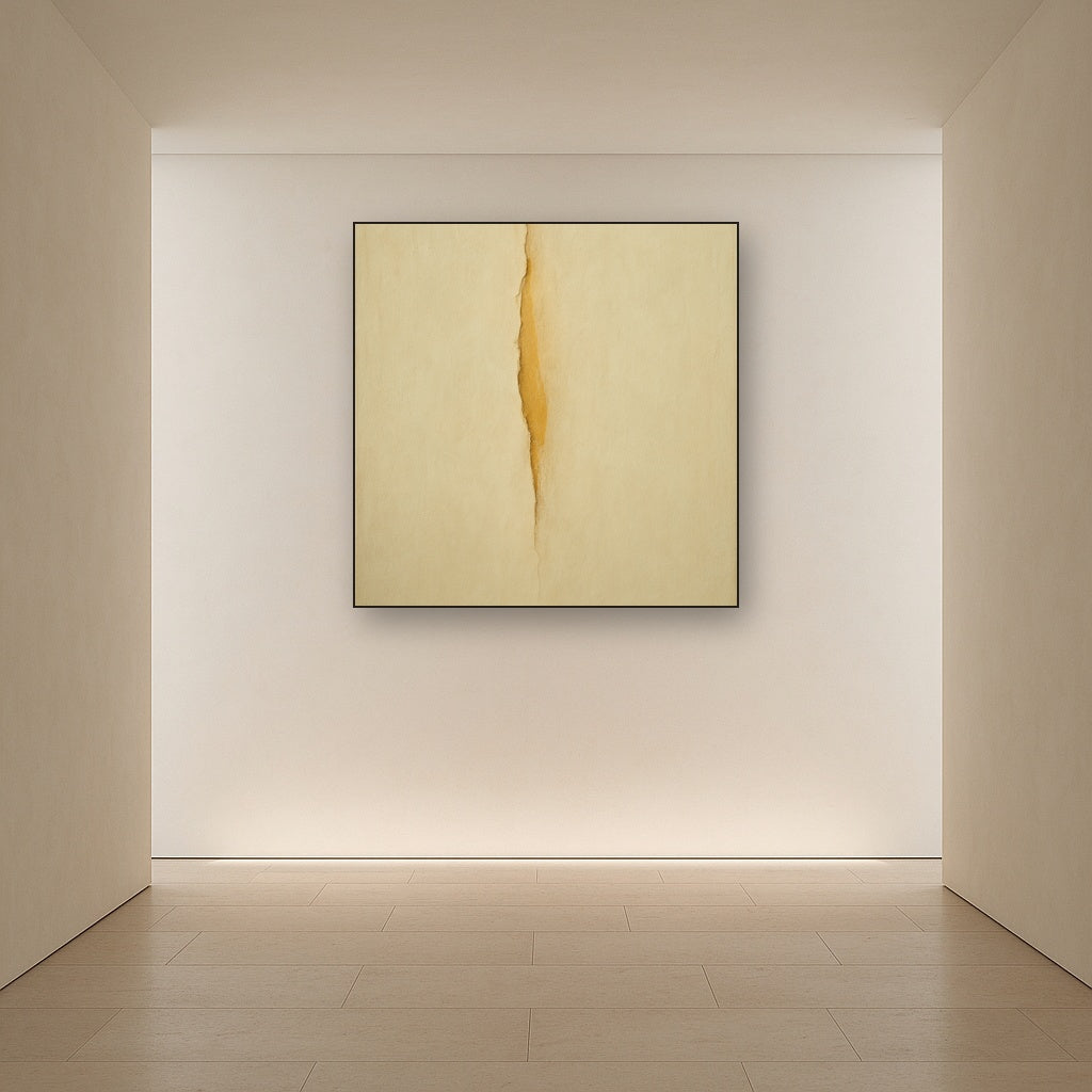 Tactile Stucco & Ochre Rift No. 9 - Modern Fine Art Oil Painting - View 5