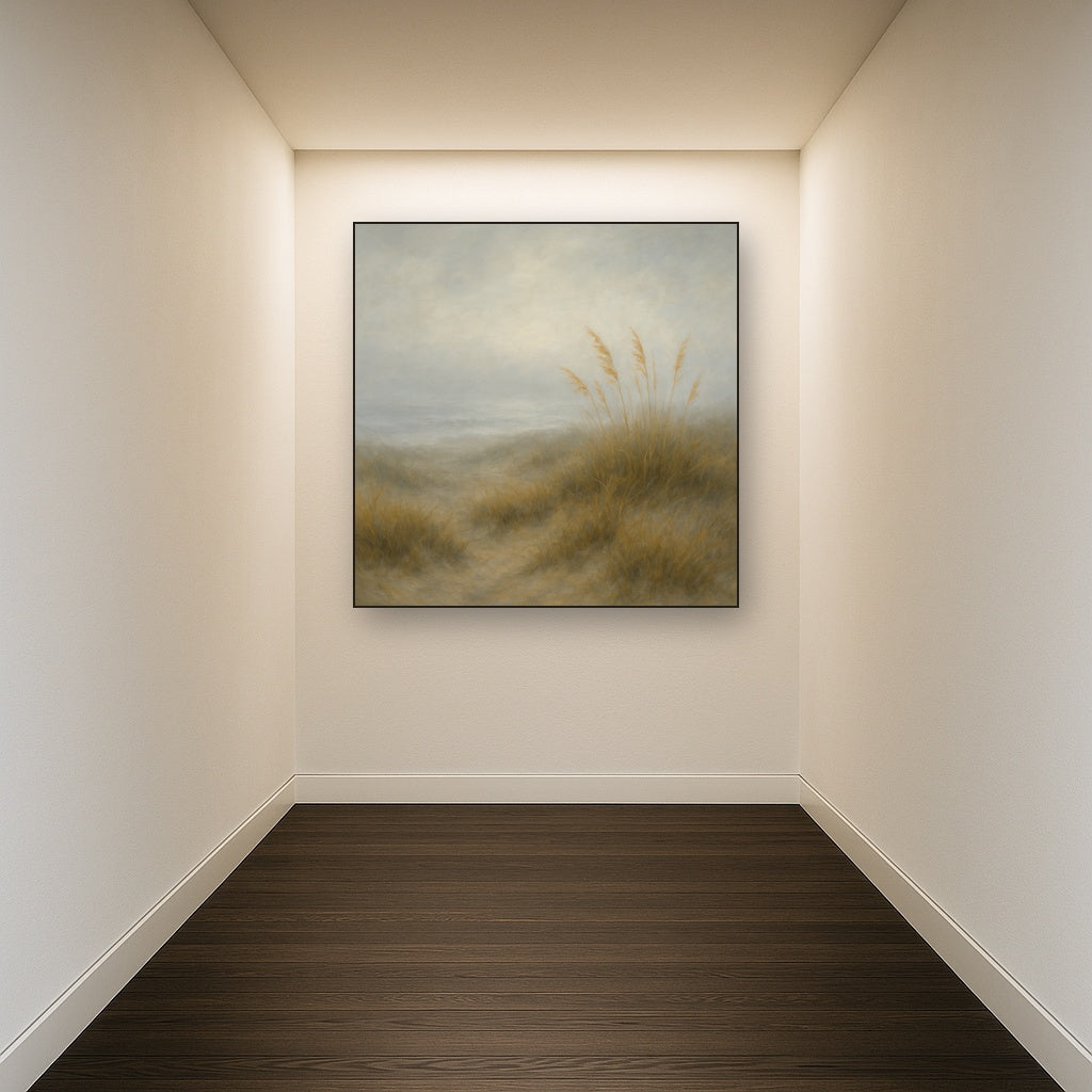 Ethereal Coastal Sea Fog over Silent Dunes No. 9 Fine Art Oil Painting - View 5