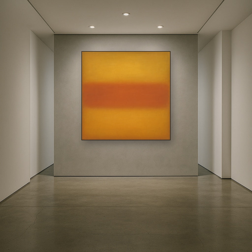 Luminous Ochre & Terracotta Horizon Color Field No. 24 Oil Painting - View 5