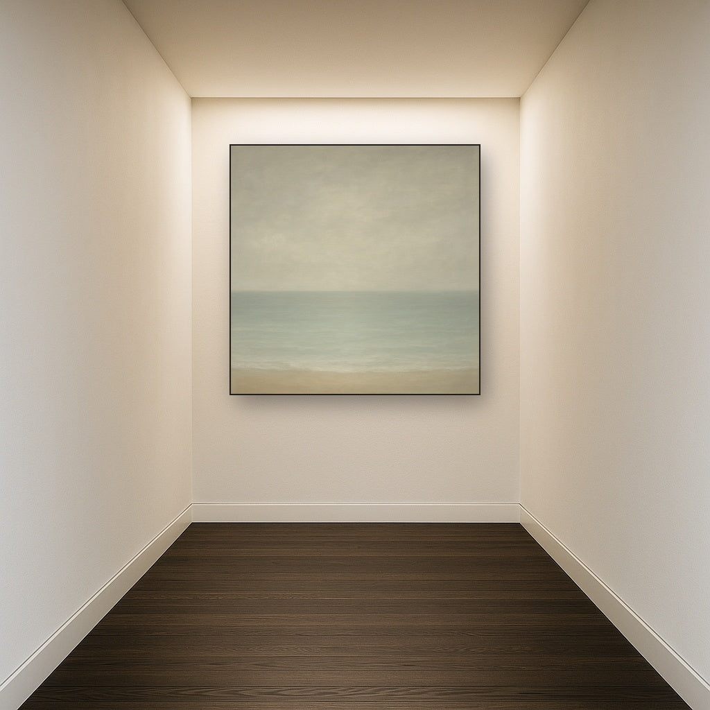 Monochrome Ocean Silence No. 5 - Modern Fine Art Oil Painting - View 5