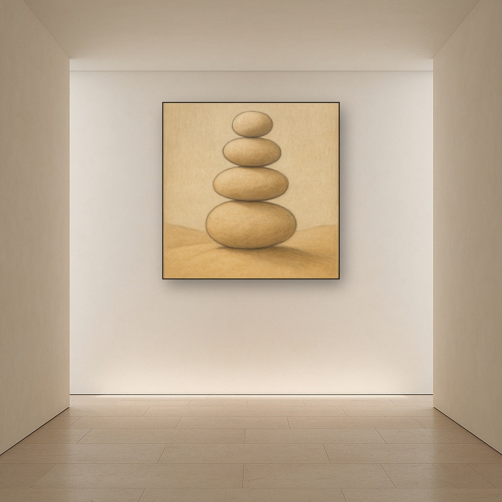Organic Pebble Contours No. 3 - Modern Fine Art Oil Painting - View 5