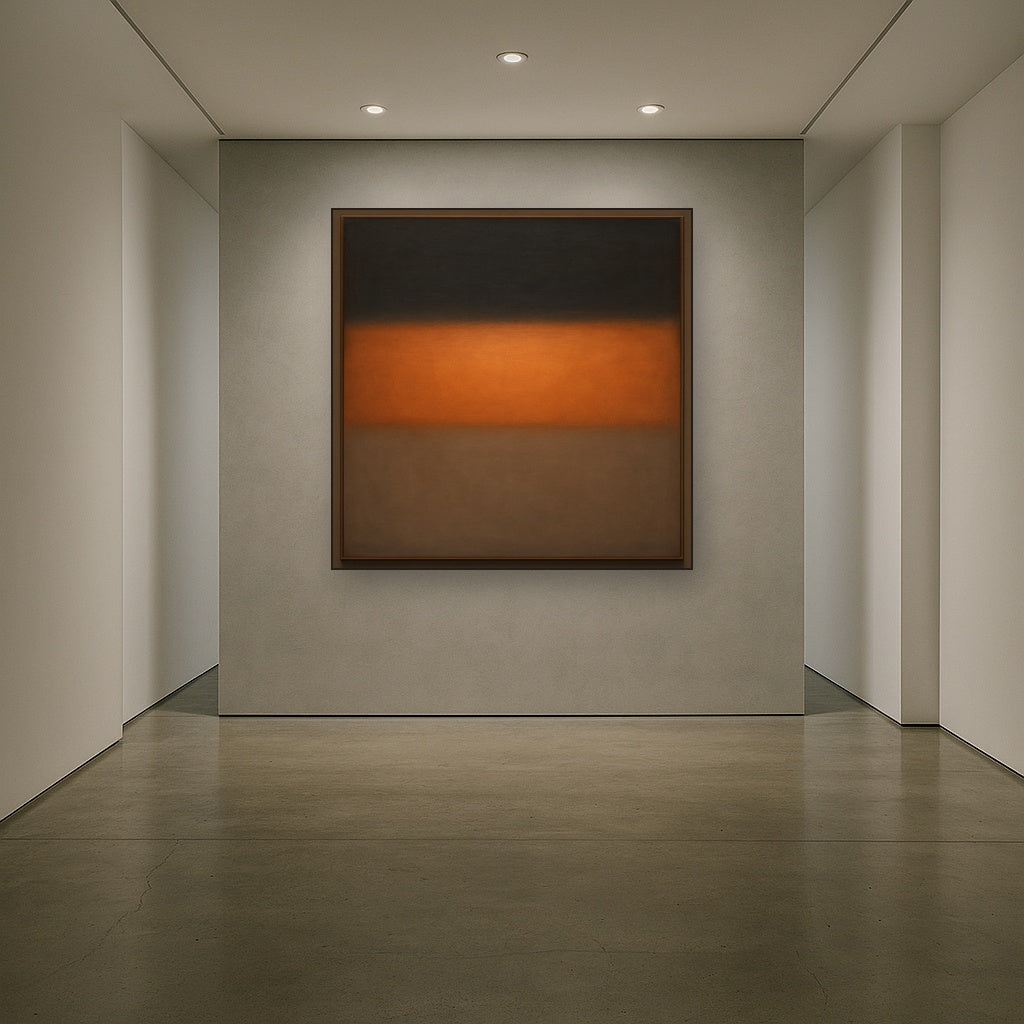 Charcoal Slate & Burnished Copper Horizon No. 30 Oil Painting - View 5