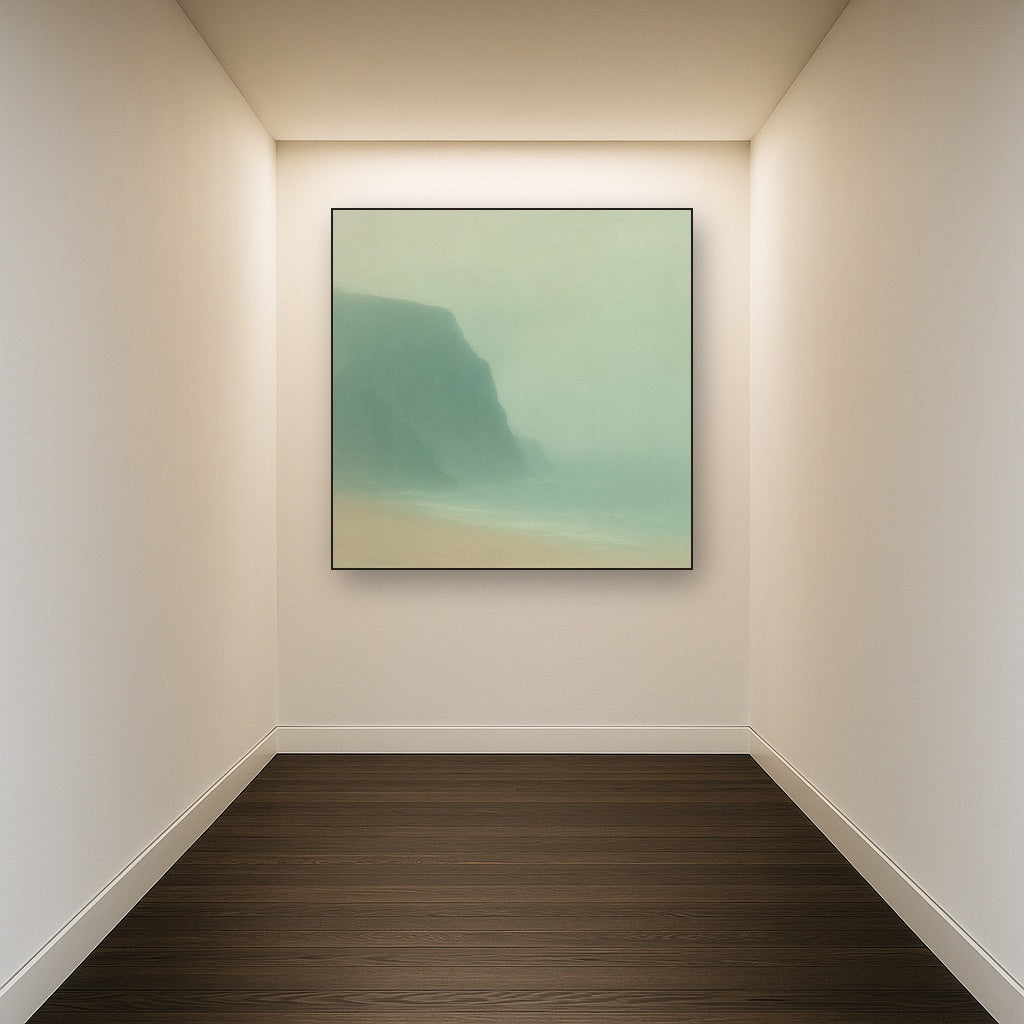 Solitary Headland in Fog No. 9 - Modern Fine Art Oil Painting - View 5