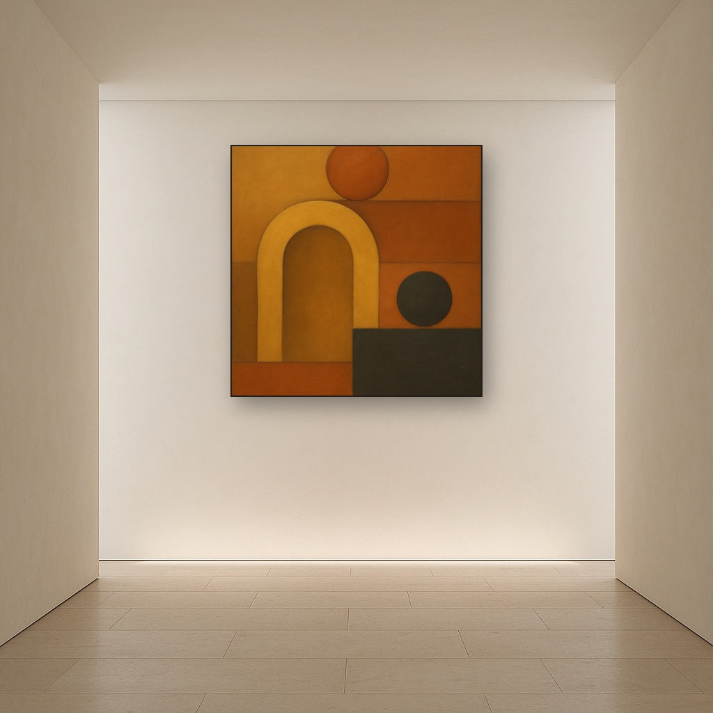 Arch & Circle Equilibrium in Warm Earth Tones No. 2 Oil Painting - View 5