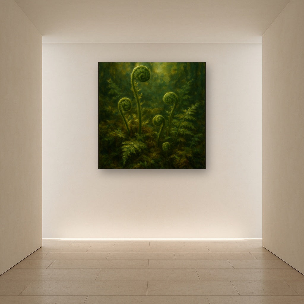Forest Ferns & Mossy Woodland Herbarium No. 4 Fine Art Oil Painting - View 5