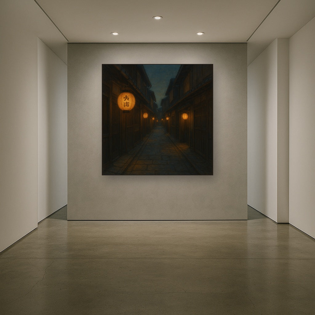 Old Kyoto Gion Alley in Soft Lantern Light No. 10 Oil Painting - View 5